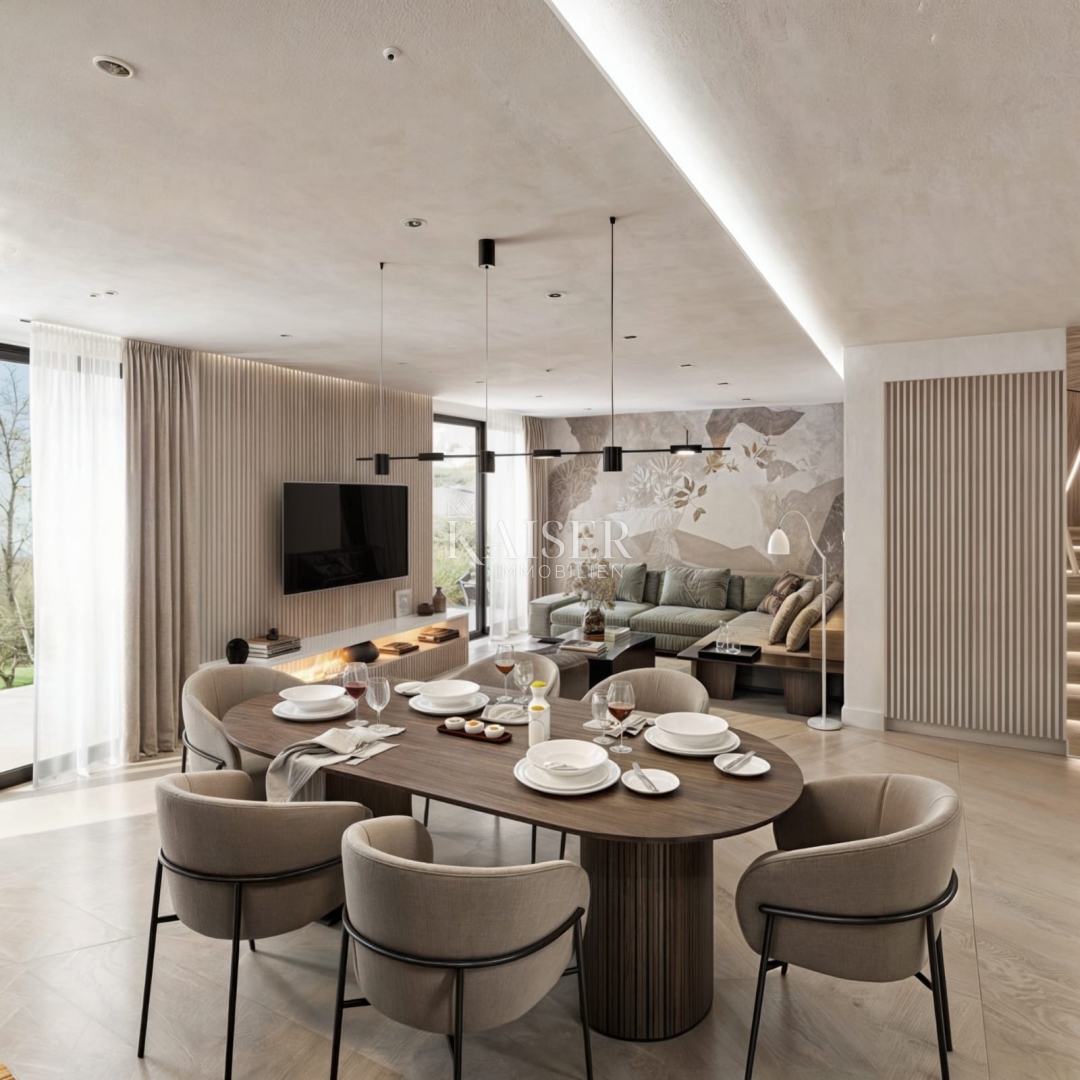 Istra, Brtonigla, moderna polpritlična hiša z bazenom