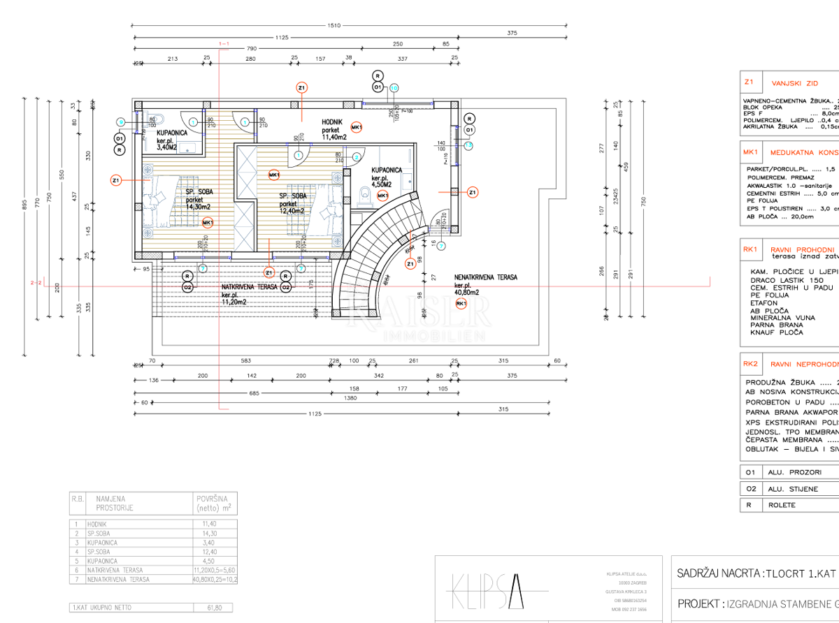 Vodice - Moderna dvonadstropna vila z garažo in prostornimi terasami