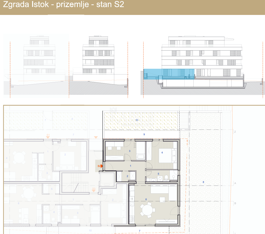 Kaštel Sućurac, Split - Moderno stanovanje (S2) v pritličju z velikim zasebnim vrtom