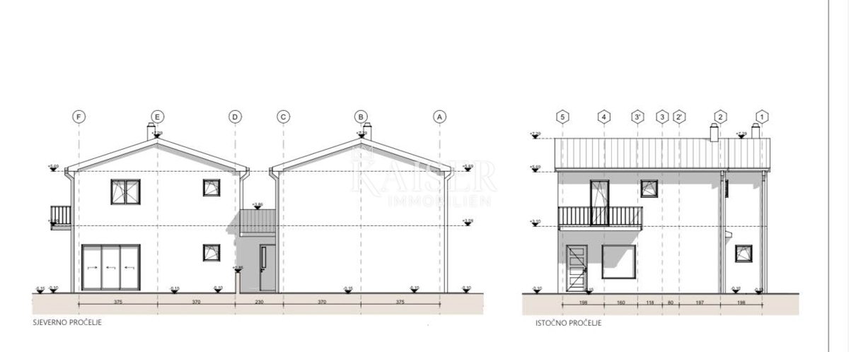 Istra, območje Buj - praktično stanovanje s 3 spalnicami v pol samostojni hiši 109m2, v gradnji