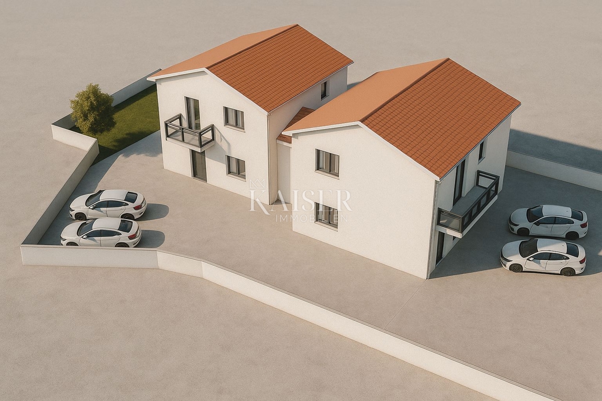 Istra, območje Buj - praktično stanovanje s 3 spalnicami v pol samostojni hiši 109m2, v gradnji