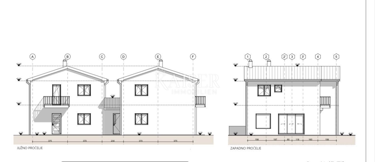 Istra, območje Buj - praktično stanovanje s 3 spalnicami v pol samostojni hiši 109m2, v gradnji