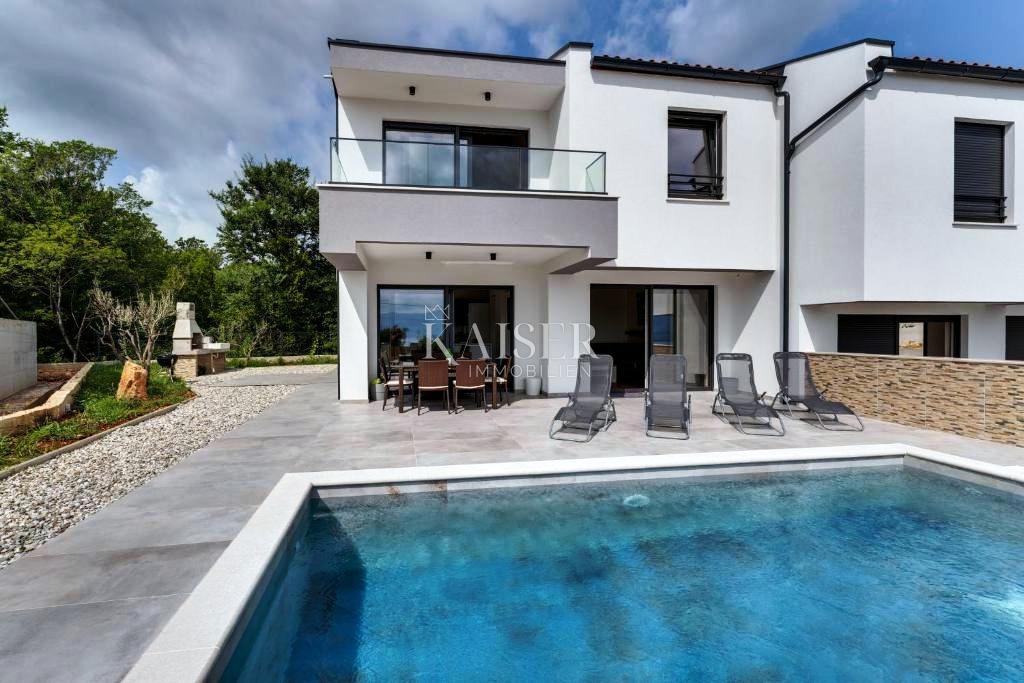 Krk, Risika - moderna polpritlična hiša, 150 m2, pogled na morje
