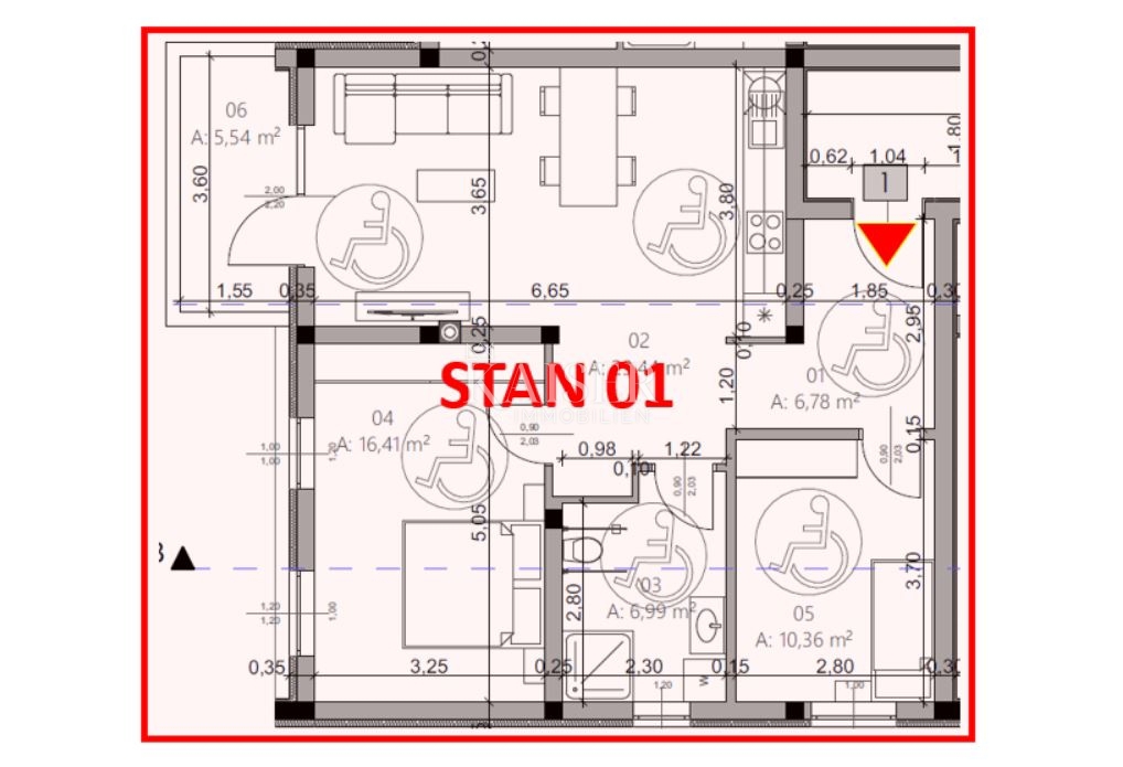 Istra, Pula - moderno dvosobno stanovanje 75m2 v novogradnji