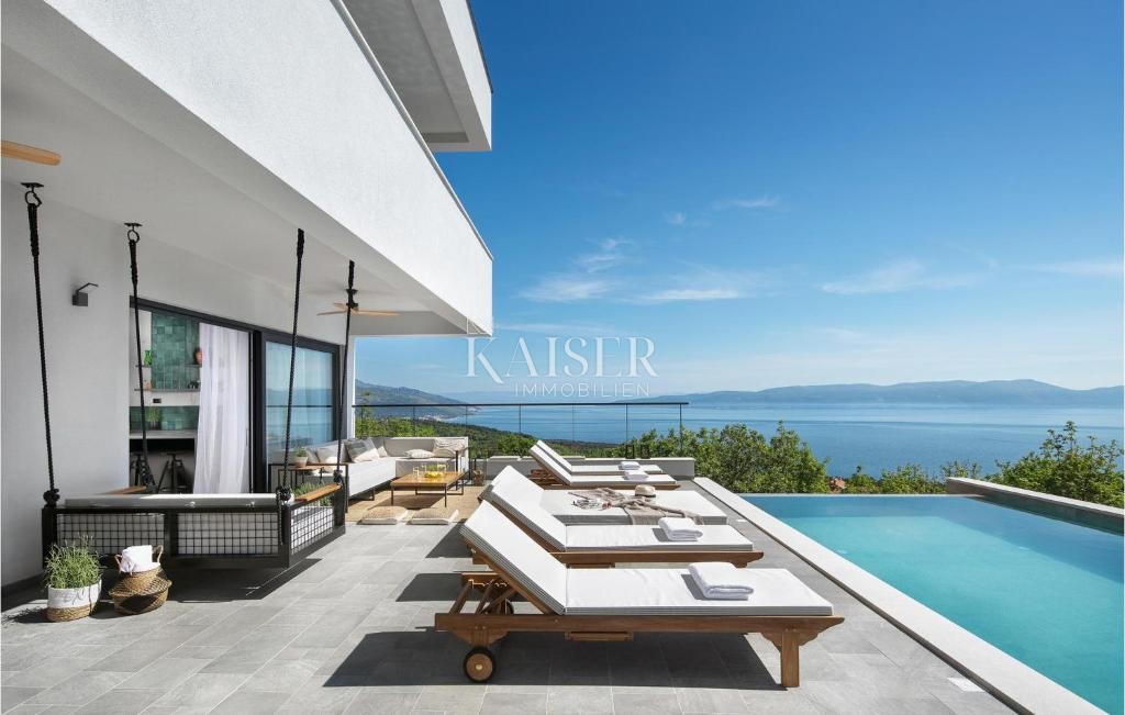 Istra, Rabac - dizajnerska vila ob morju, 396 m2
