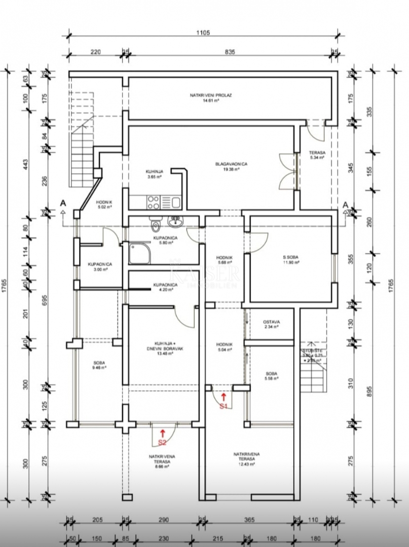 Vir – hiša s 6 apartmaji in garažo, 200 m od morja