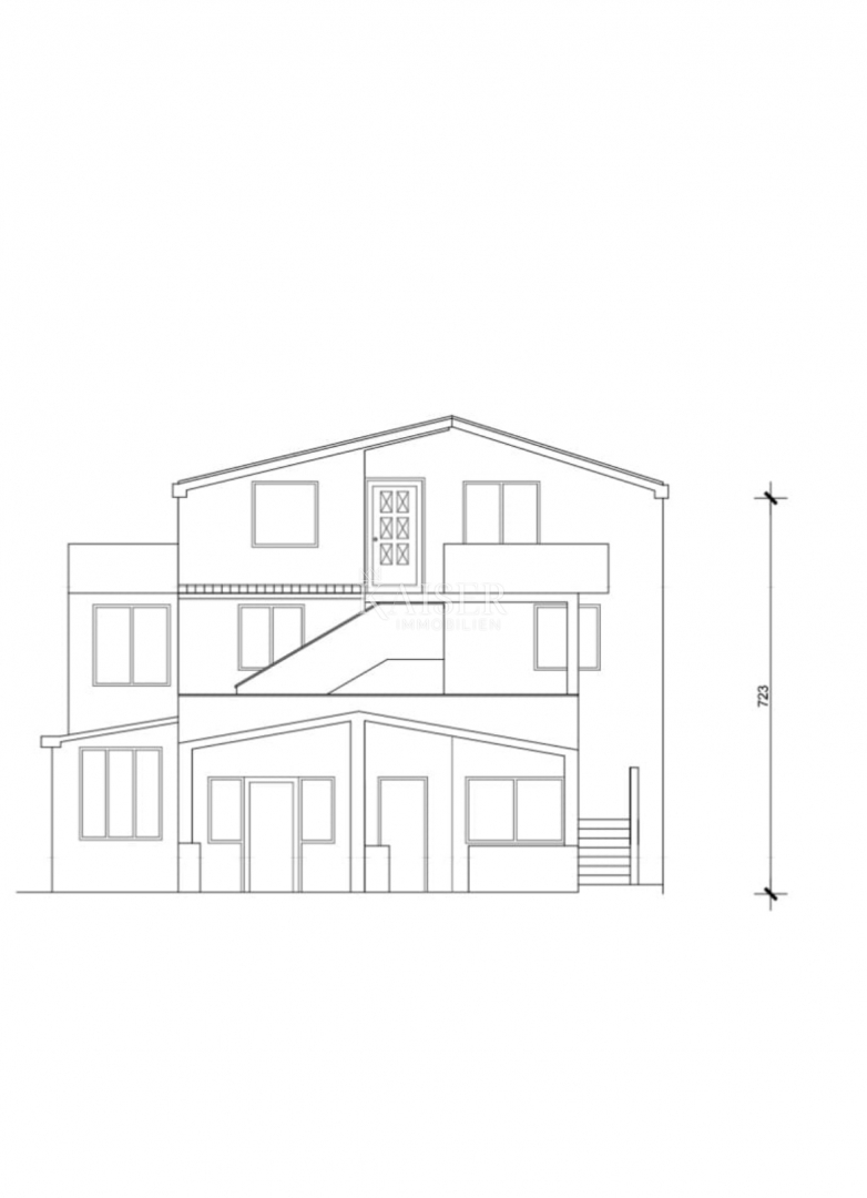 Vir – hiša s 6 apartmaji in garažo, 200 m od morja