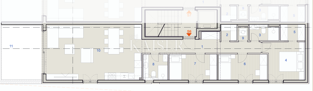 Kaštel Sućurac, Split - Luksuzno trisobno stanovanje S6 s pogledom na morje, prva vrsta do morja