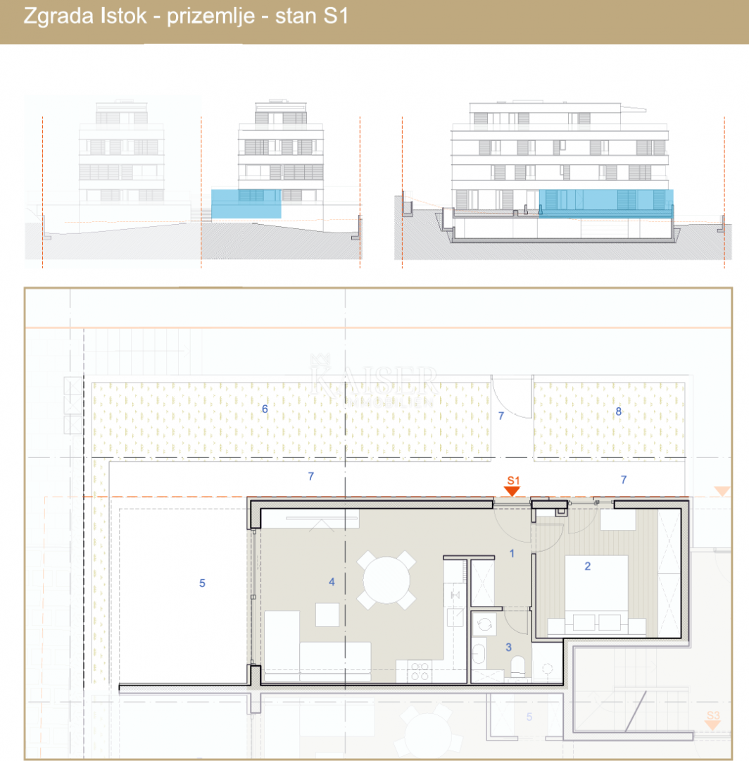 Kaštel Sućurac, Split - Moderno enosobno stanovanje (S1) novogradnja