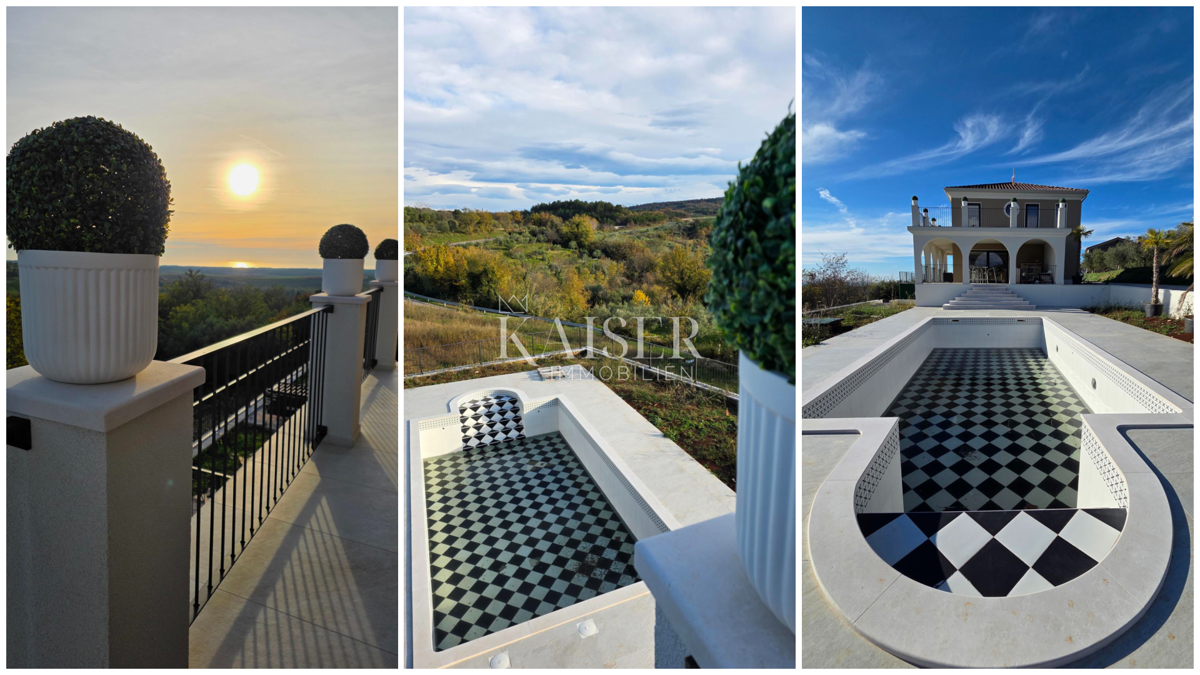 Istra, Buje - luksuzna vila v gradnji, pogled na morje in oljčni nasad