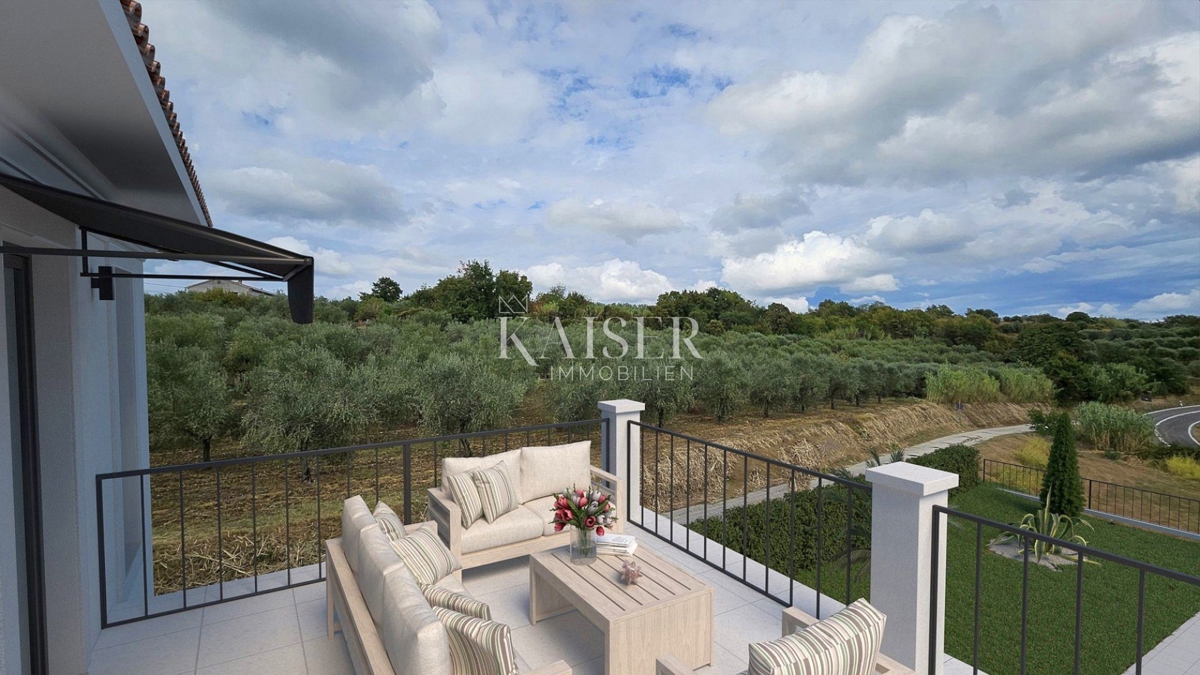 Istra, Buje - luksuzna vila v gradnji, pogled na morje in oljčni nasad