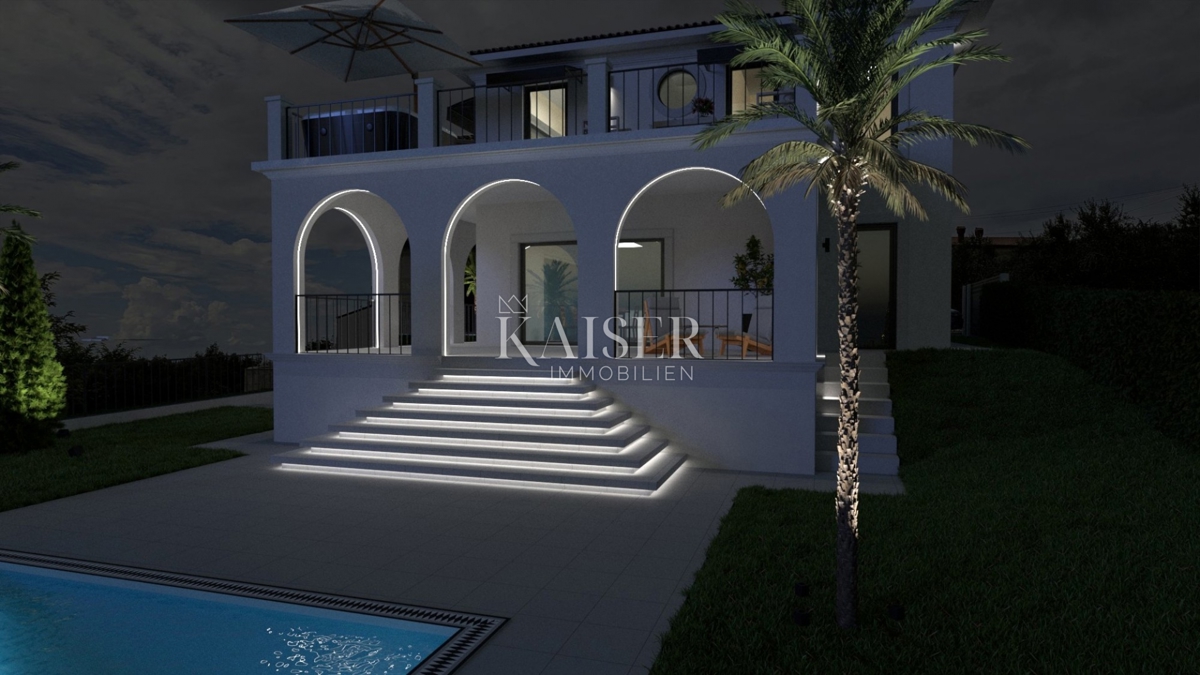 Istra, Buje - luksuzna vila v gradnji, pogled na morje in oljčni nasad