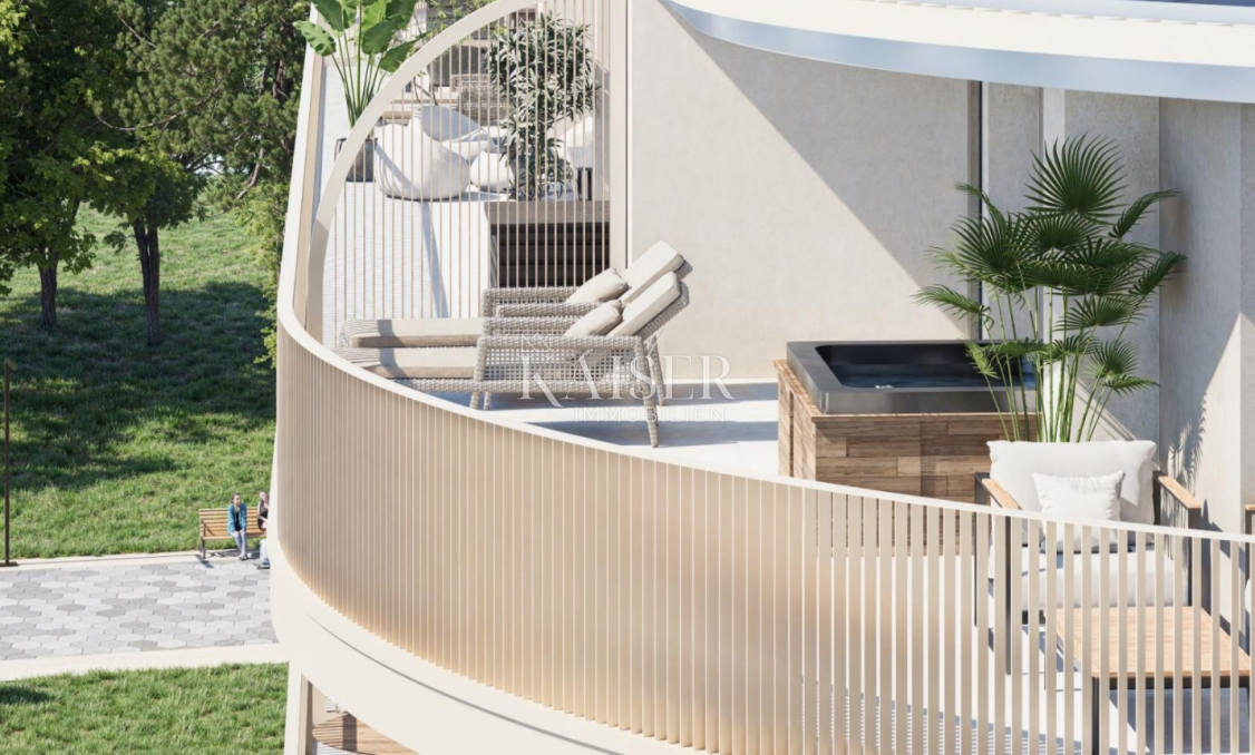 Umag, Istra, penthouse s pogledom na morje v luksuzni stavbi