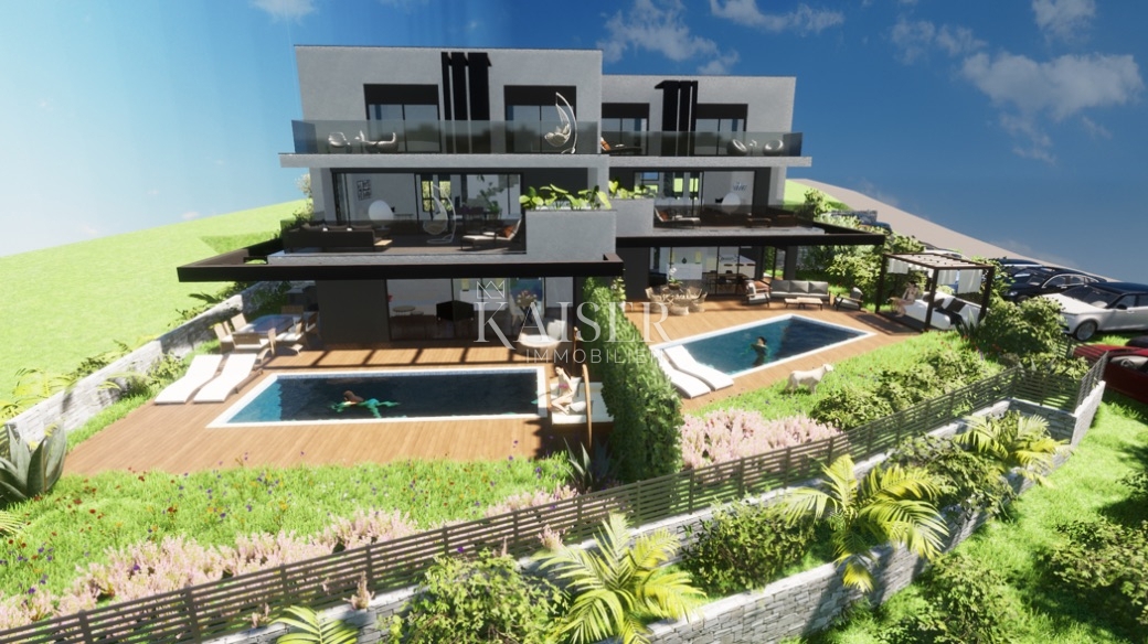 Krk, Punat - vrhunsko dvonadstropno stanovanje 126m2, pogled na morje