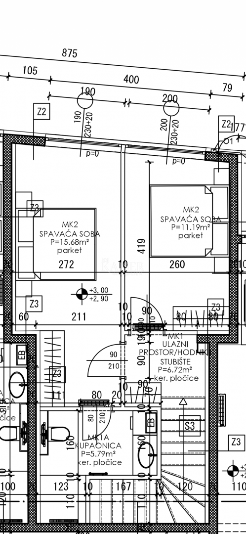 Zadar – Privlaka | Dvonadstropno stanovanje v prvi vrsti do morja s teraso in parkiriščem