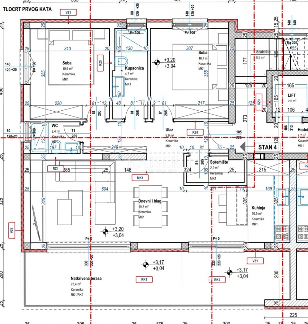 Istra, Poreč - dvosobno stanovanje 80m2 s pogledom na morje