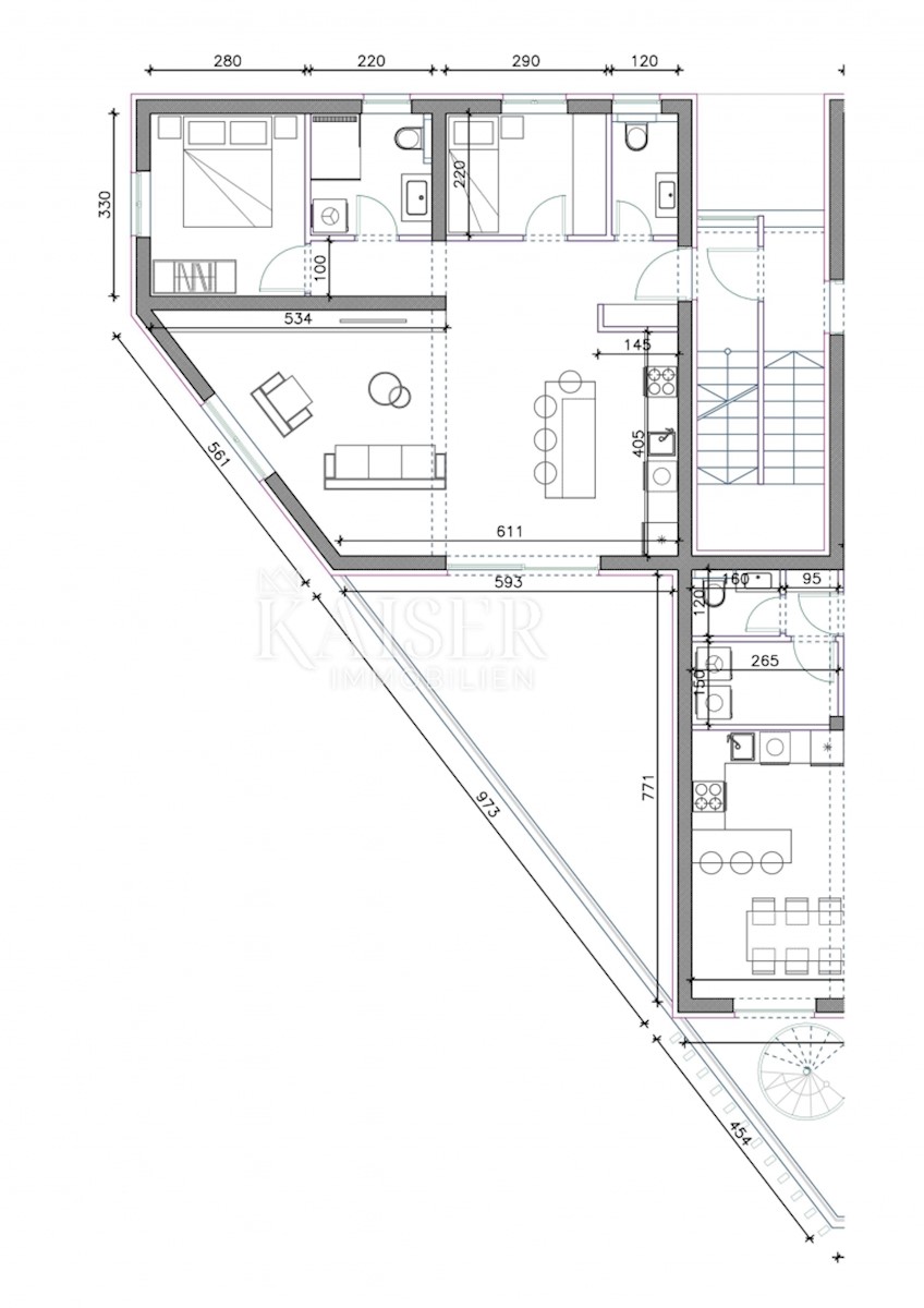 Sukošan - penthouse 111m2, 100m do morja, pogled na morje