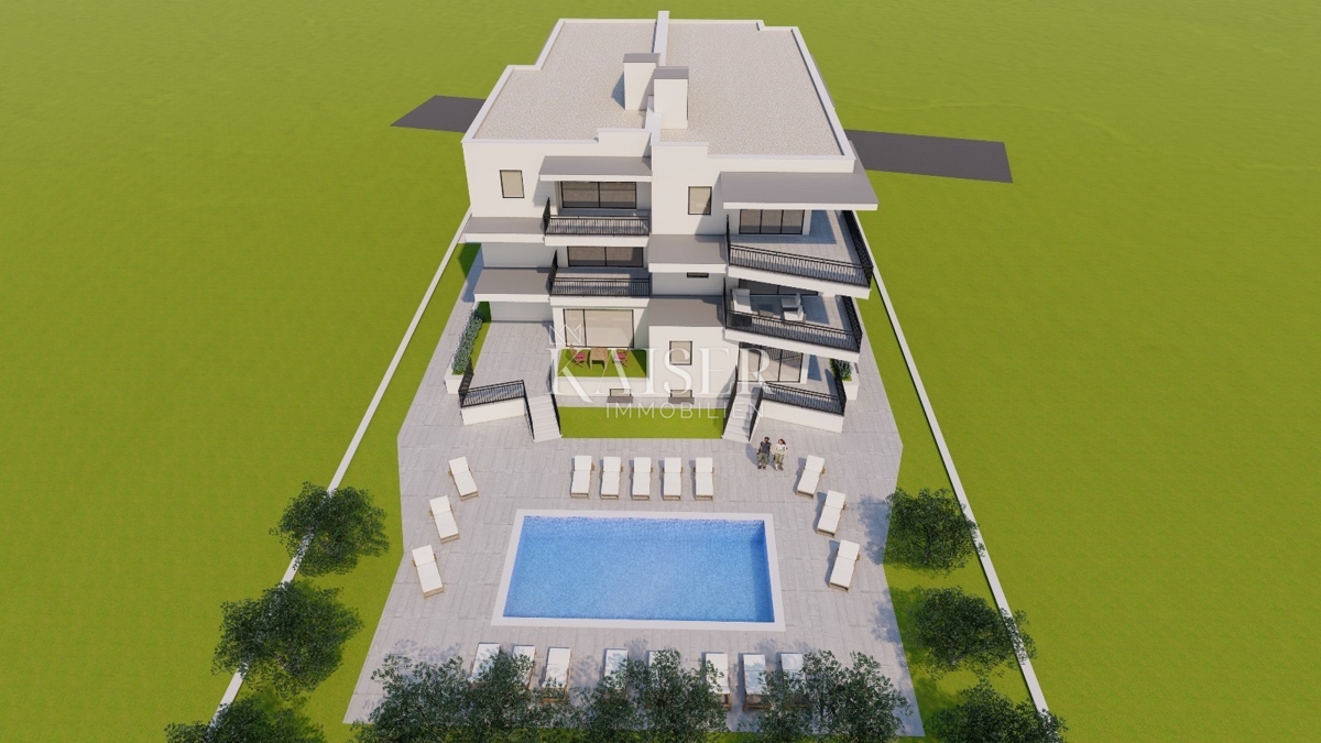 Istra, območje Umaga - stanovanje 82m2, novogradnja 500m od morja