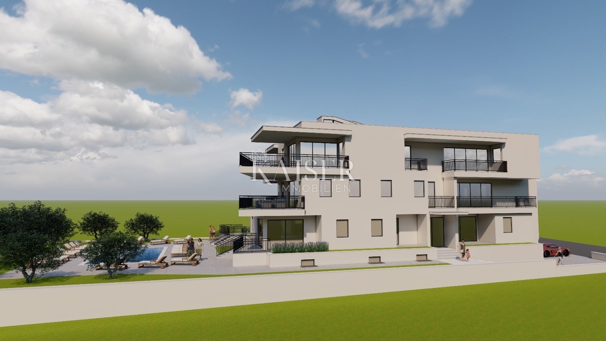 Istra, območje Umaga - stanovanje 82m2, novogradnja 500m od morja