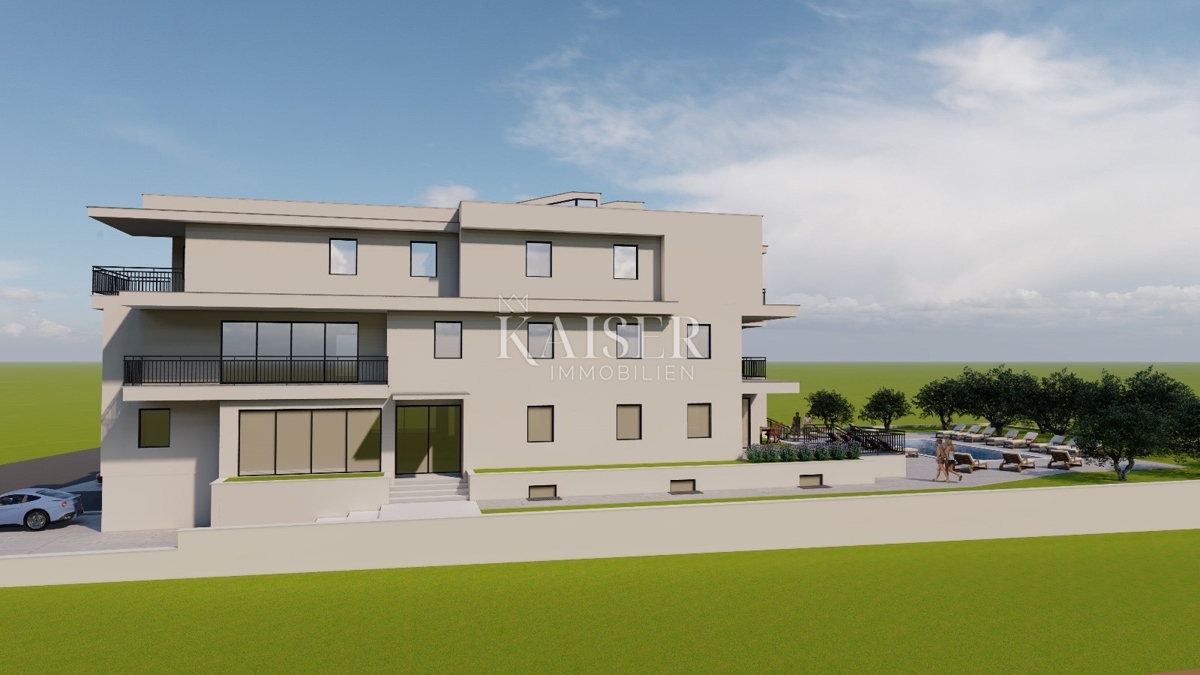Istra, območje Umaga - stanovanje 82m2, novogradnja 500m od morja