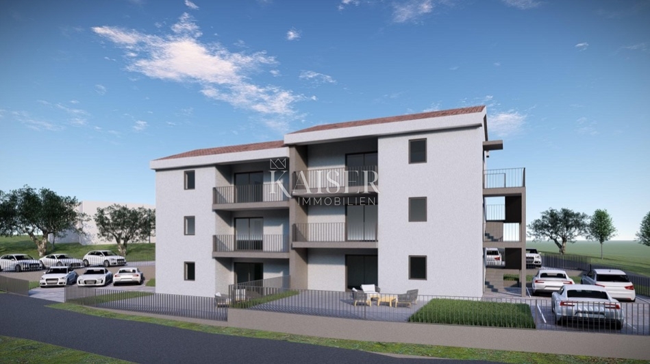 Krk, Čižići - novogradnja, stanovanje 2 spalnici + dnevna soba, 80m2