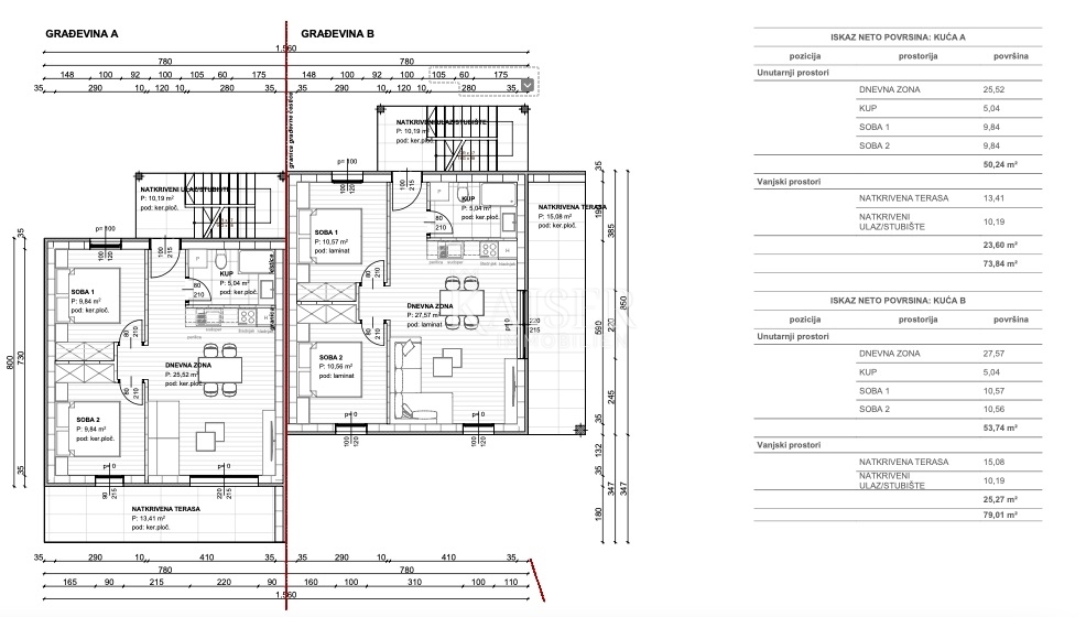 Krk, Čižići - novogradnja, stanovanje 2 spalnici + dnevna soba, 80m2