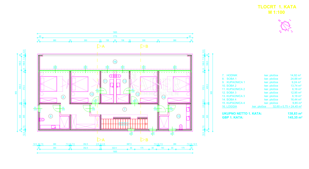 Vila Vrbnik, 264,24m2