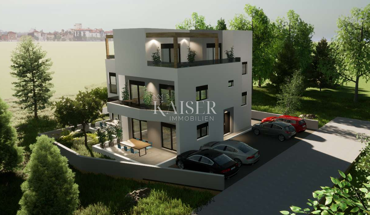 Srima, Vodice - Moderna trietažna hiša (S1) s pogledom na morje