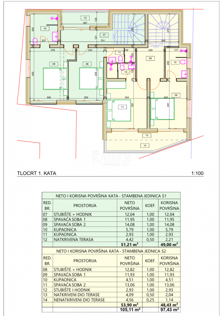 Srima, Vodice - Moderna trietažna hiša (S1) s pogledom na morje
