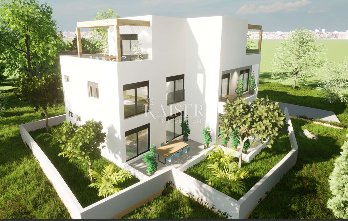 Srima, Vodice - Moderna trietažna hiša (S1) s pogledom na morje