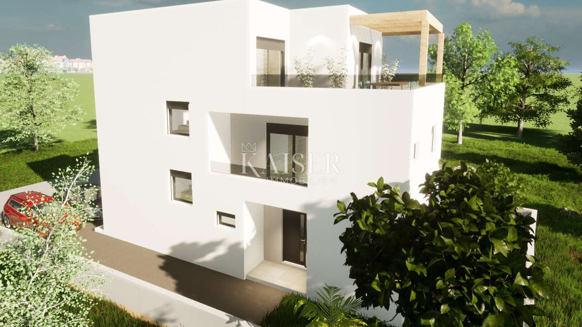 Srima, Vodice - Moderna trietažna hiša (S1) s pogledom na morje