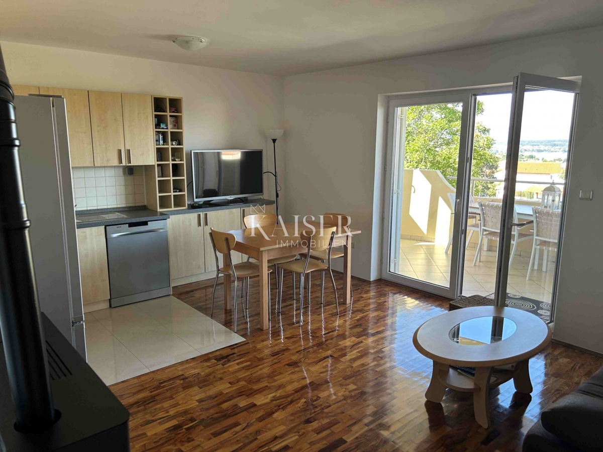 Krk, Malinska, apartma s pogledom na morje 