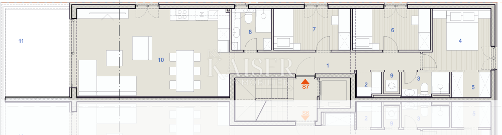 Kaštel Sućurac, Split - Prostorno trisobno stanovanje S7 s pogledom na morje, prva vrsta do morja