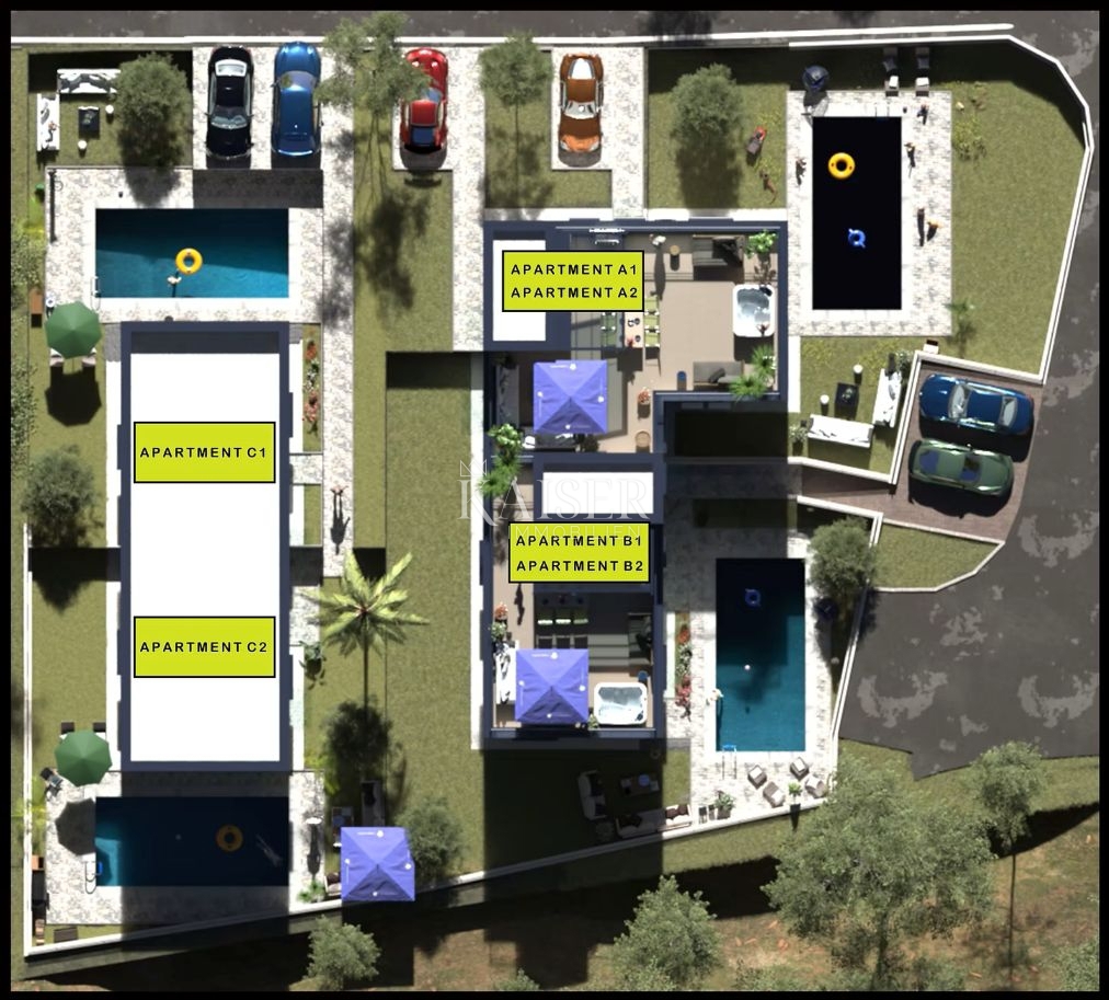 Istra, Poreč, stanovanje v novogradnji z veliko strešno teraso.