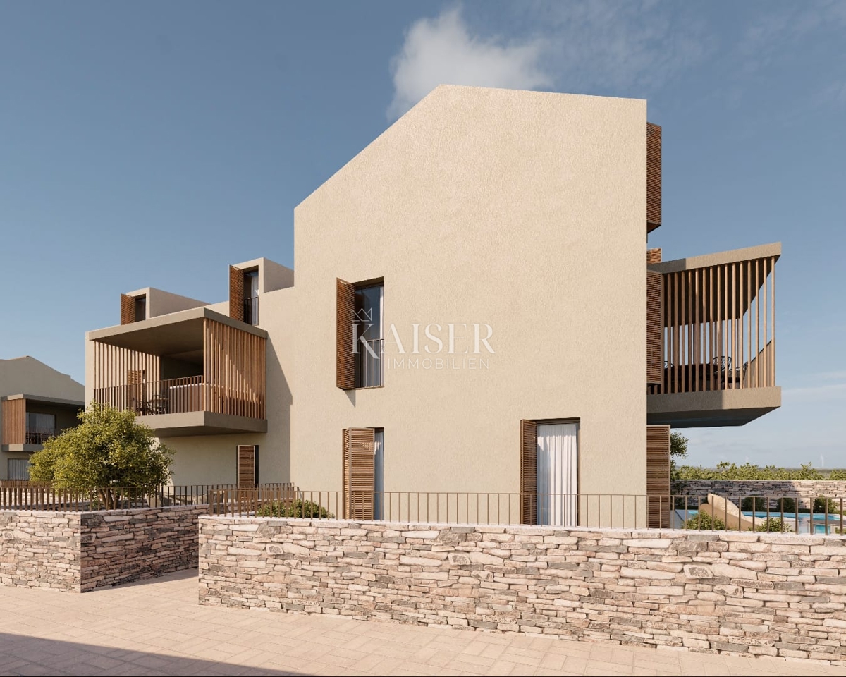 Istra - Višnjan, gradbeno zemljišče s projektom za apartmaje, pogled na morje