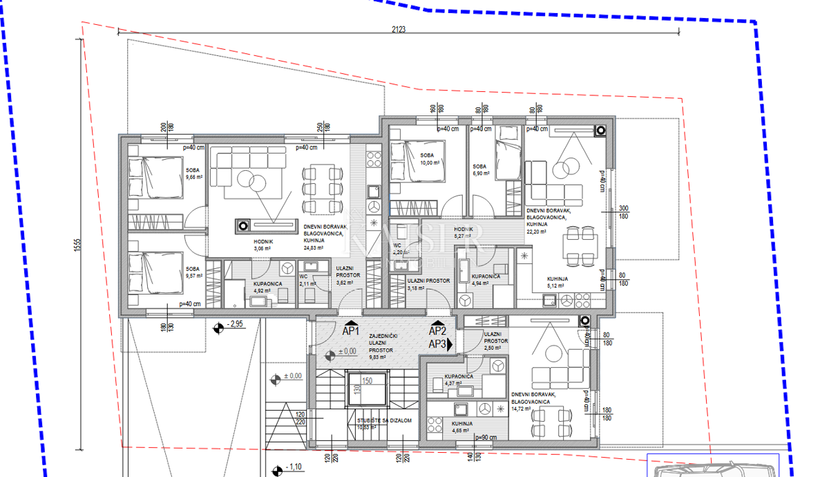 Sukošan AP2 novogradnja 2S terasa 550 m do morja