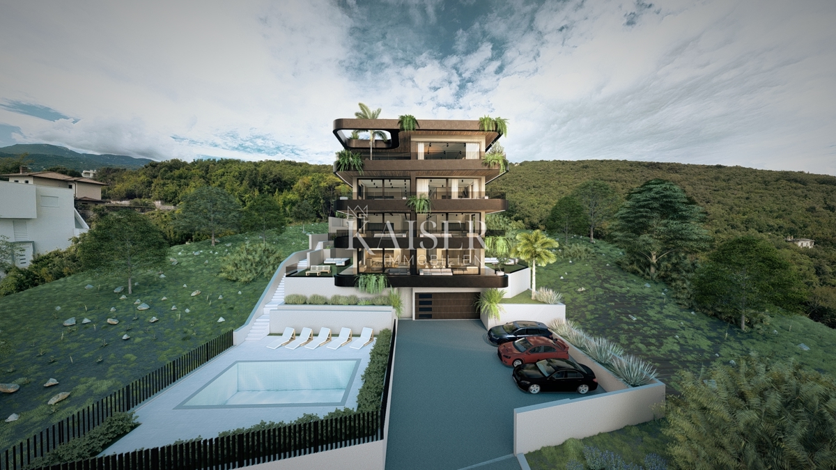 Ekskluzivni penthouse v Ičićih - življenje v srcu mediteranske elegance s pogledom na morje