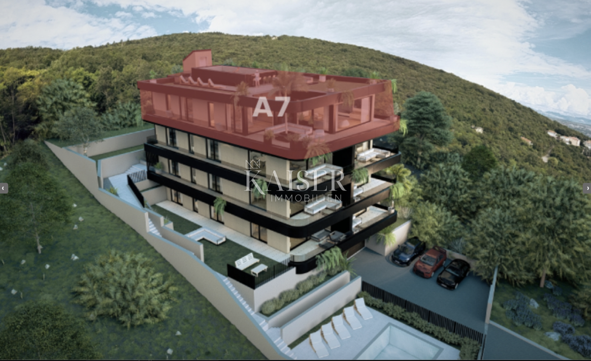 Ekskluzivni penthouse v Ičićih - življenje v srcu mediteranske elegance s pogledom na morje