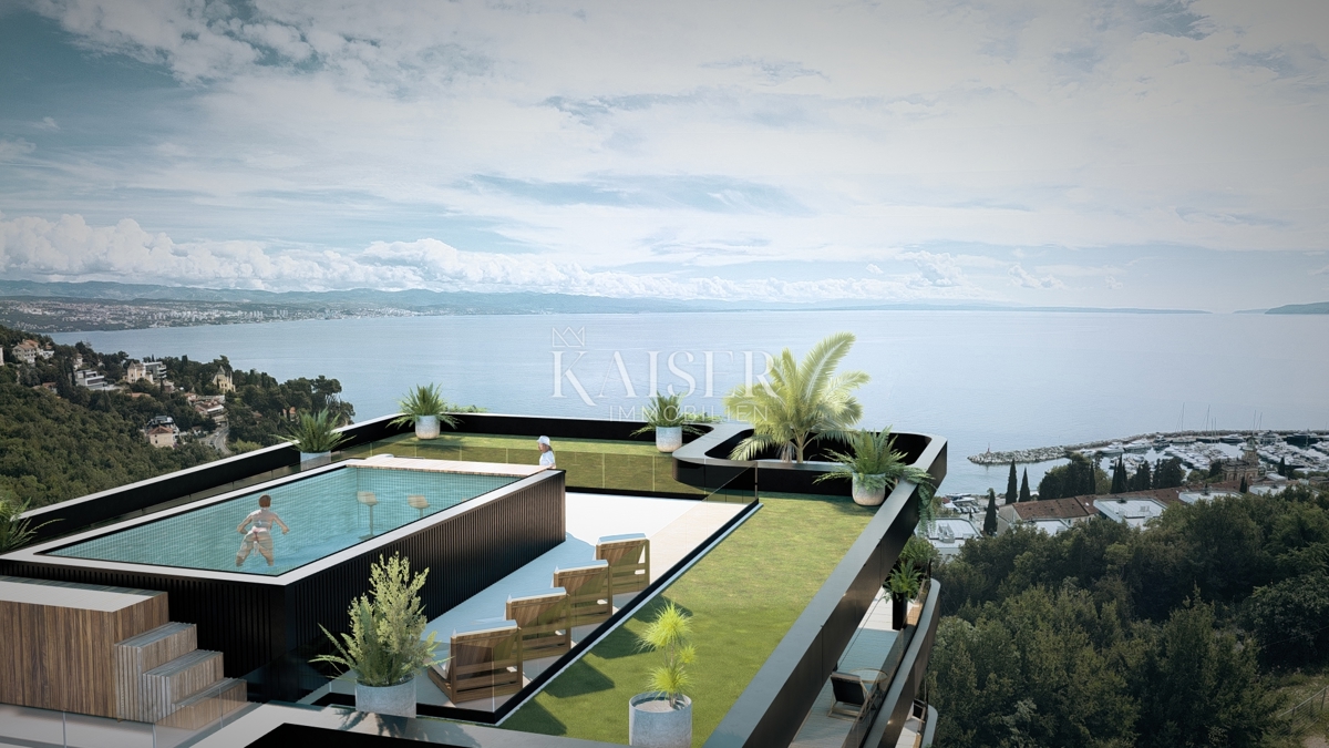 Ekskluzivni penthouse v Ičićih - življenje v srcu mediteranske elegance s pogledom na morje