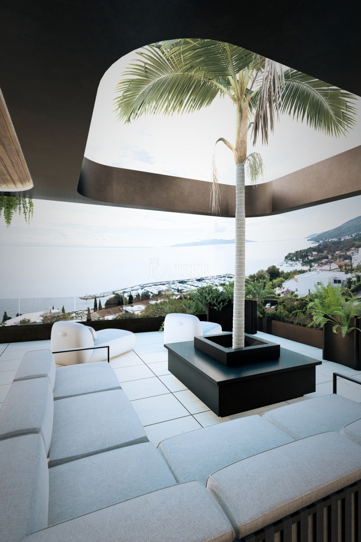 Ekskluzivni penthouse v Ičićih - življenje v srcu mediteranske elegance s pogledom na morje