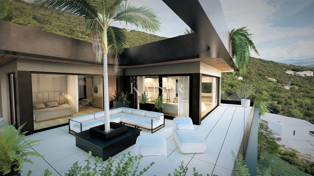 Ekskluzivni penthouse v Ičićih - življenje v srcu mediteranske elegance s pogledom na morje