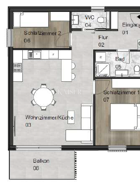 Istra - Poreč, stanovanje v stavbi z dvigalom in bazenom, dve spalnici