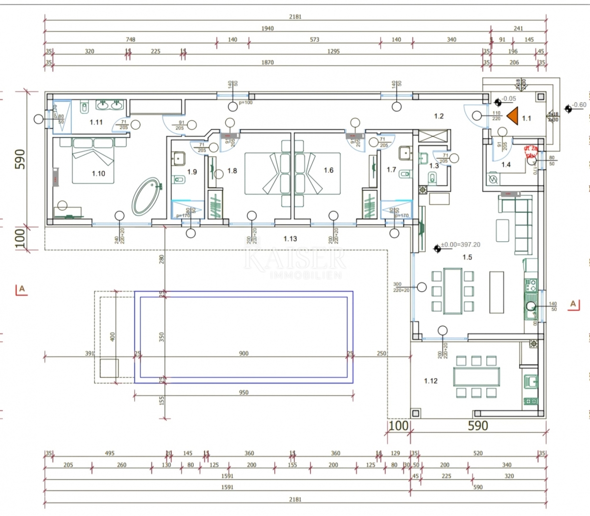 Istra, Žminj - enonadstropna hiša z bazenom