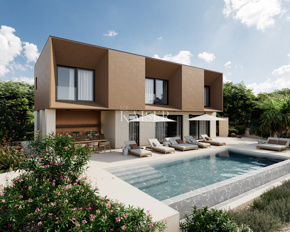 Istra, Labin - Trget - novogradnja z bazenom, 181 m2