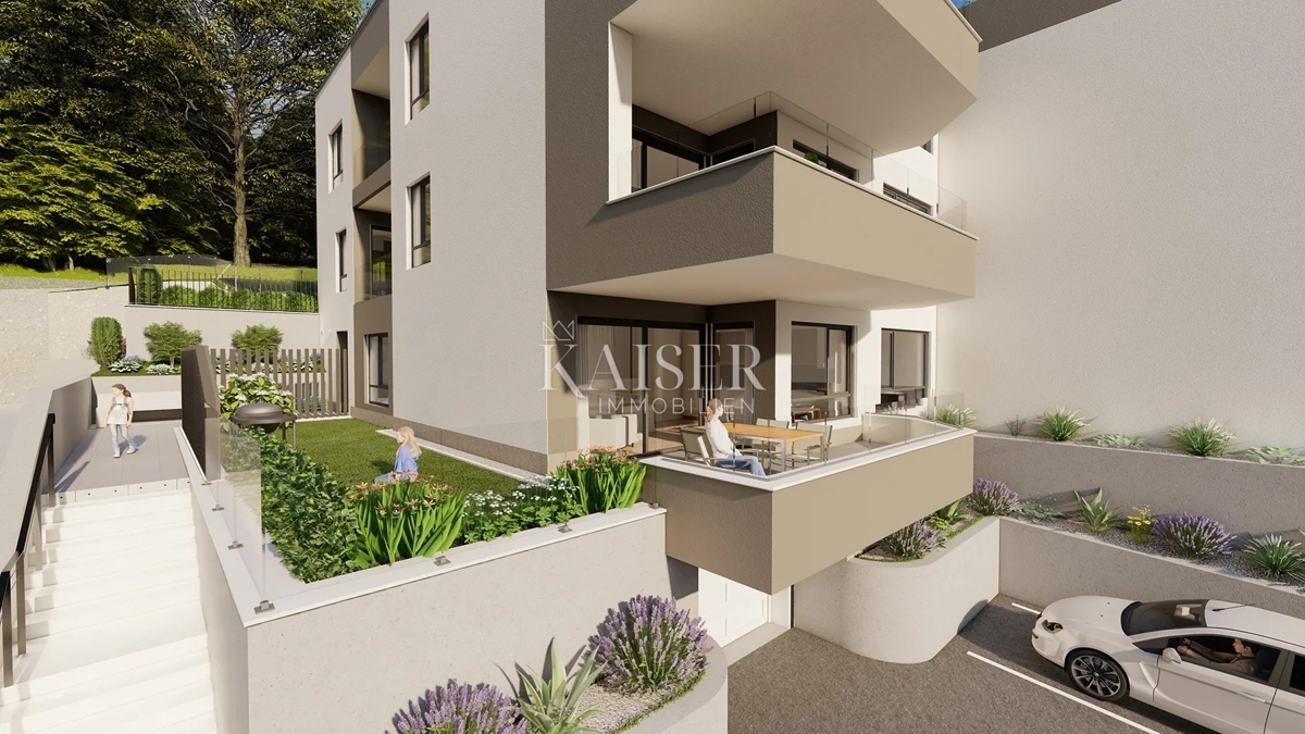Rijeka, Bivio – Apartma (1) z 2 spalnicama, teraso in vrtom 100 m od morja