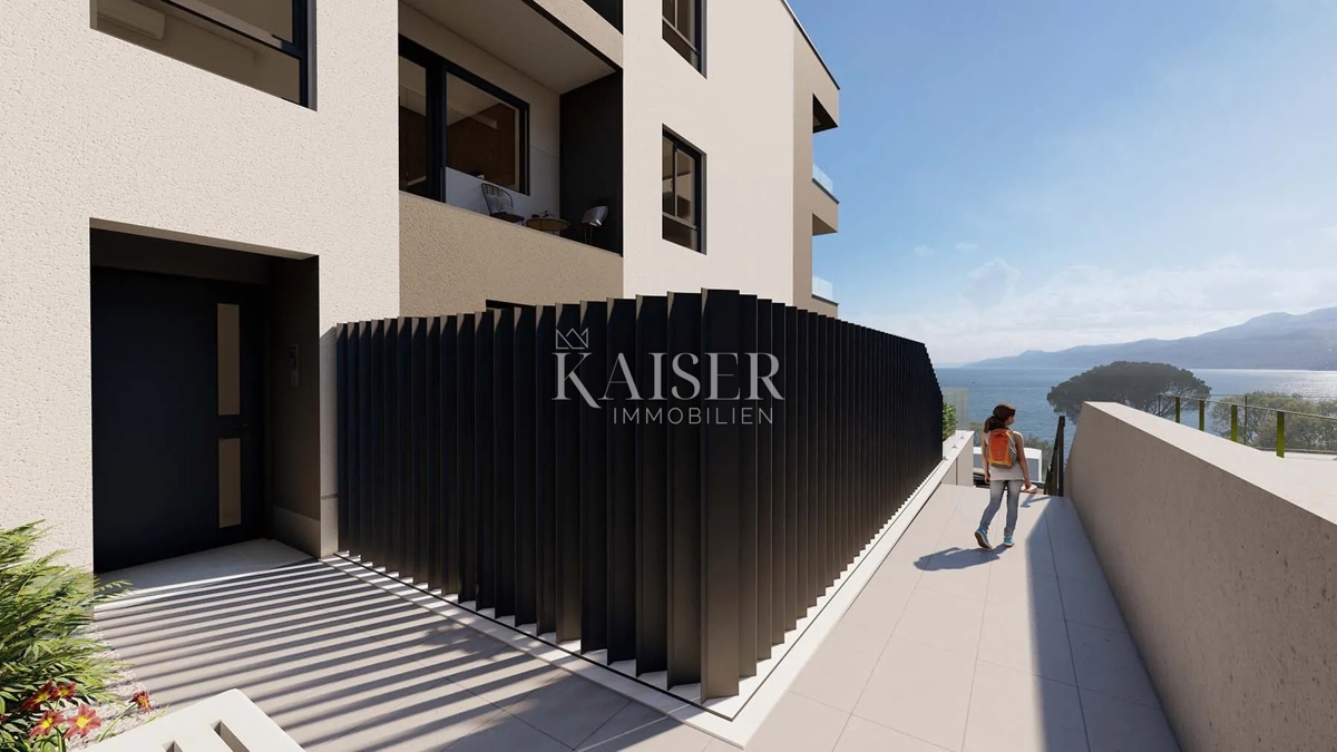 Rijeka, Bivio – Apartma (1) z 2 spalnicama, teraso in vrtom 100 m od morja
