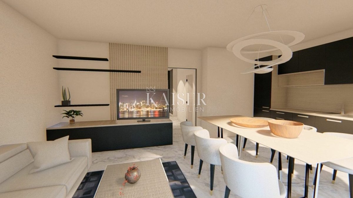 Luksuzno opremljeno 3-sobno stanovanje S2 z velikim zasebnim vrtom velikosti 160 m² - 70 m od morja