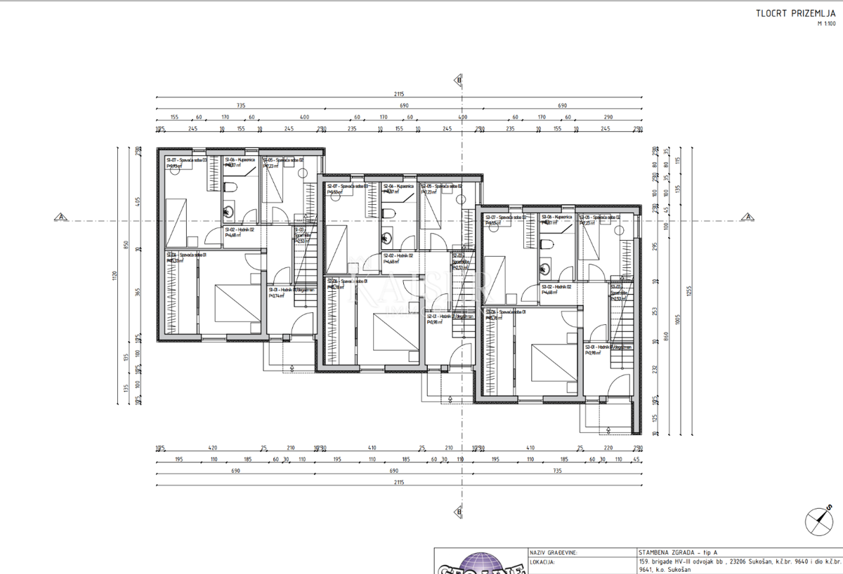 Sukošan, Zadar - Moderna polsamostojna vila s strešno teraso