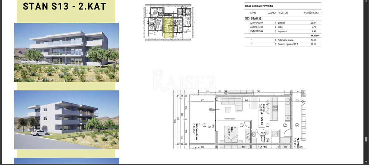 Pag, Povljana - apartma 56 m2, 250 m od morja, pogled na morje