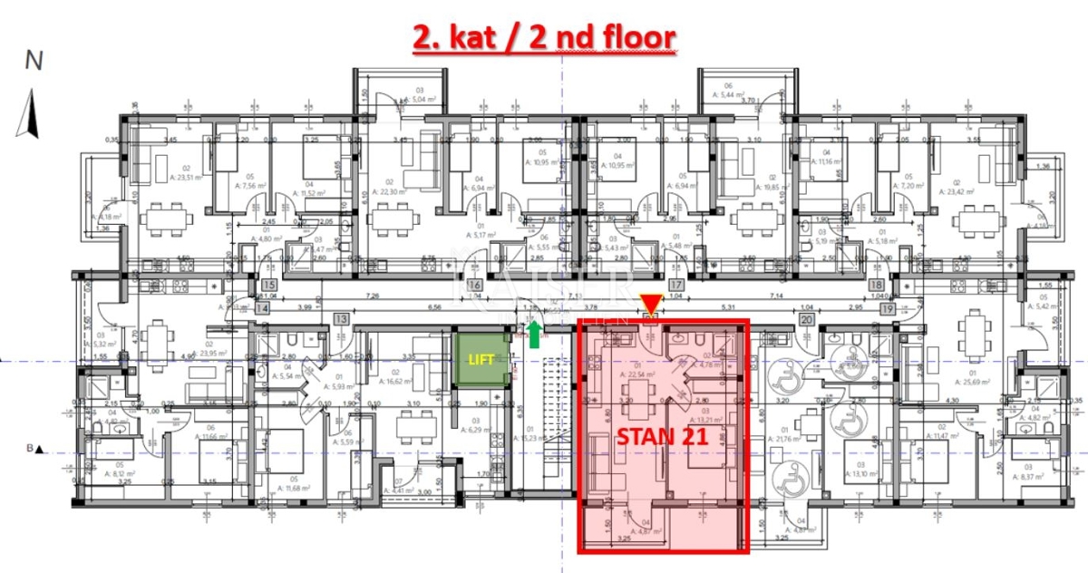 Istra, Pula - moderno enosobno stanovanje 42m² z balkonom